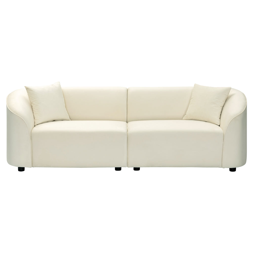 NOVA Curved Velvet Sofa – view 2