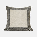ESSENCE Frame pillow, 20 inch square, ivory center with black striped border