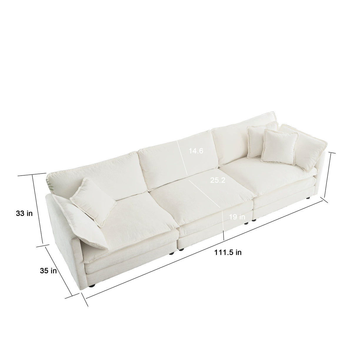 LIVING Sofa & Armchair Set – dimensions