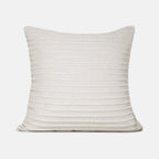ESSENCE Ivory Rib pillow, 20 inch square, ribbed ivory weave
