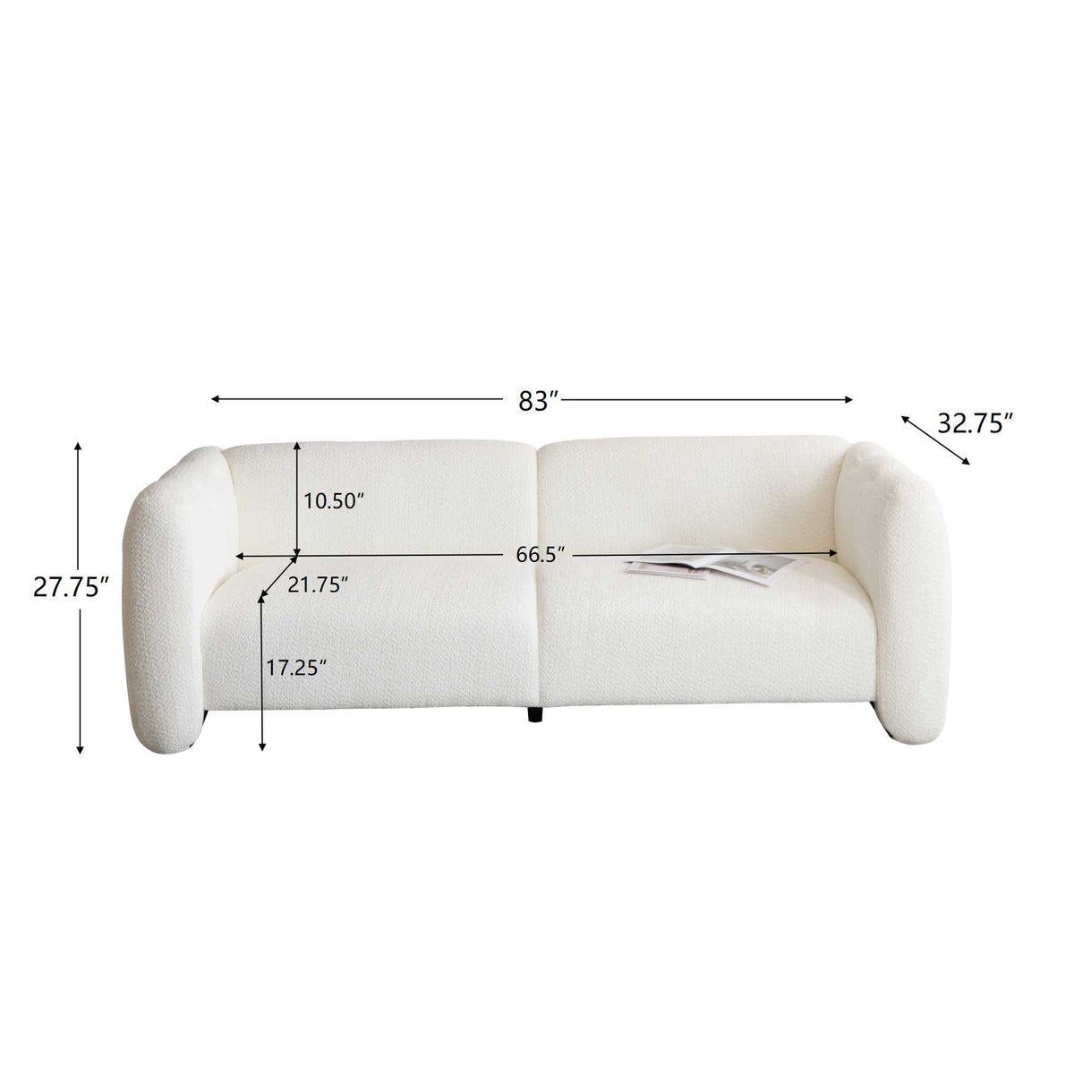 ONE Bouclé 3-Seater Sofa – dimensions