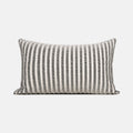 ESSENCE Pinstripe Lumbar pillow, 12 by 20 inch, black and ivory stripes