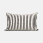ESSENCE Pinstripe Lumbar pillow, 12 by 20 inch, black and ivory stripes