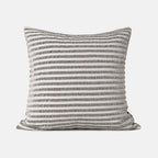 ESSENCE Pinstripe pillow, 20 inch square, black and ivory stripes
