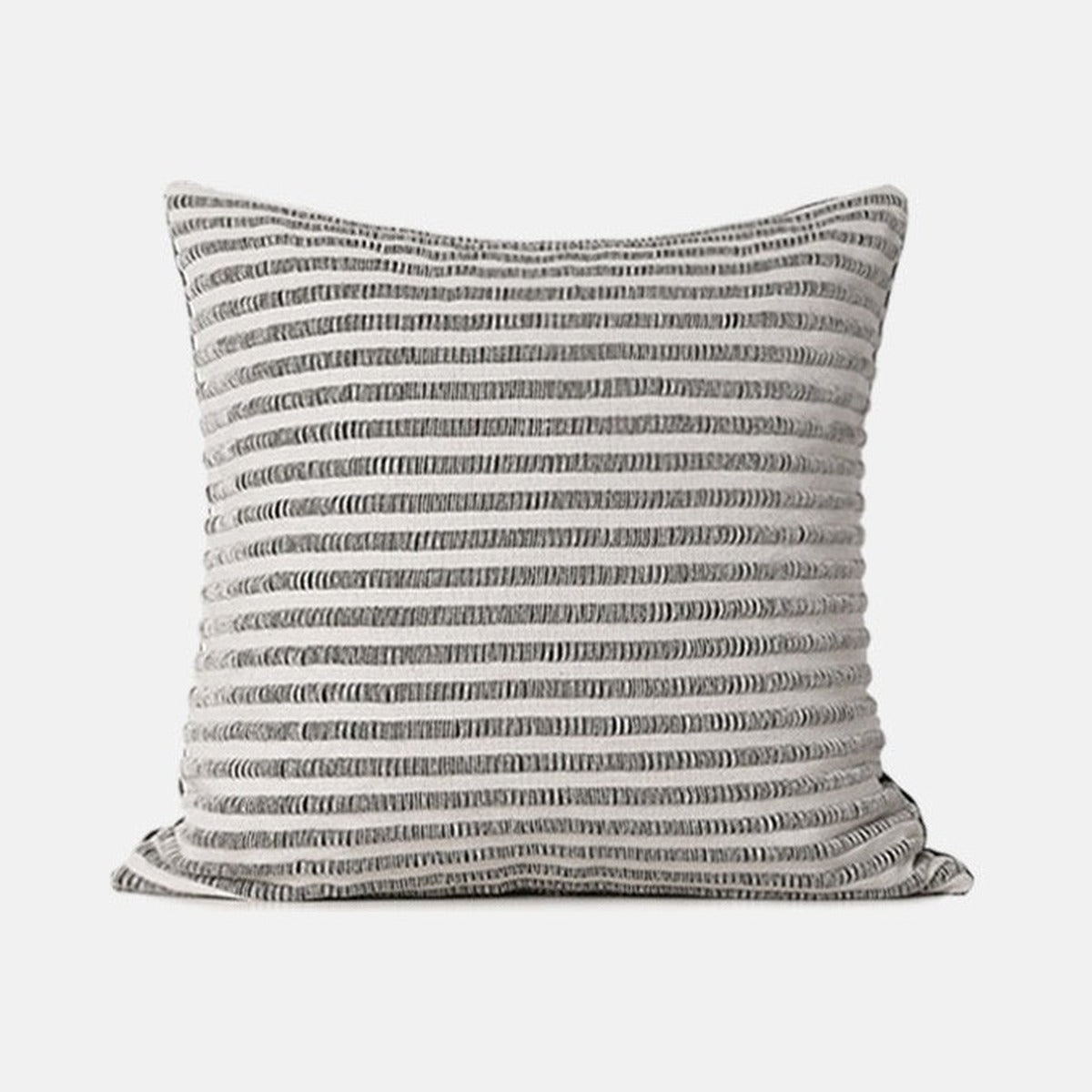 ESSENCE Pinstripe pillow, 20 inch square, black and ivory stripes