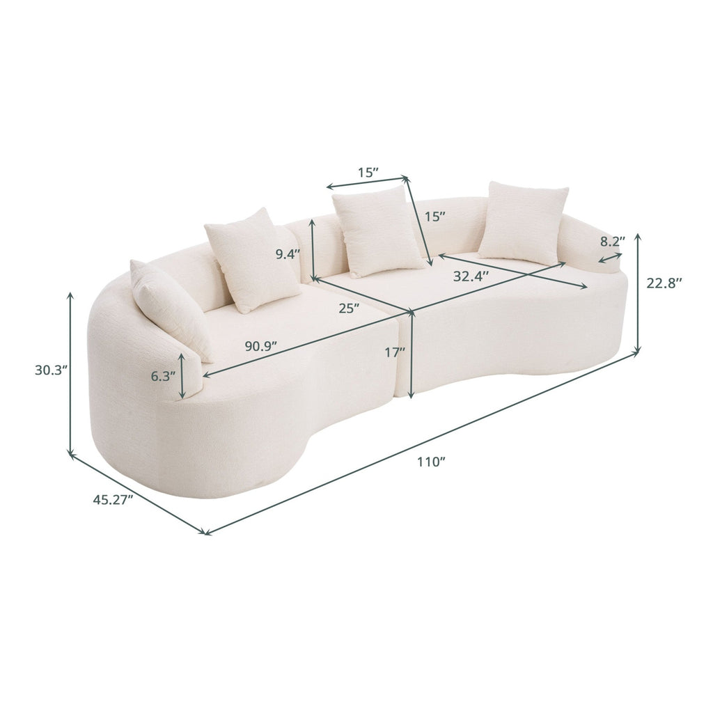 CURVE Cloud Chenille Sofa – dimensions