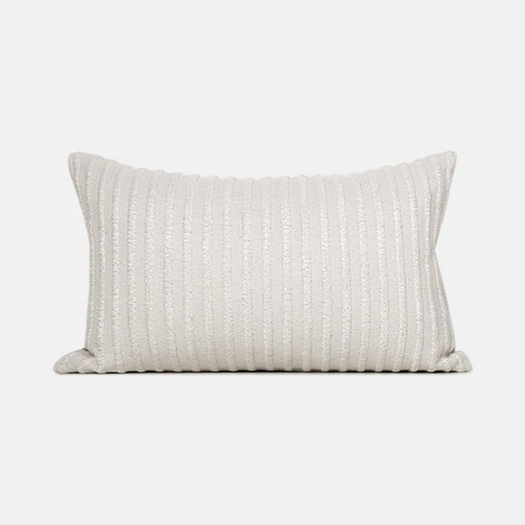 ESSENCE Ivory Rib Lumbar pillow, 12 by 20 inch, ribbed ivory weave