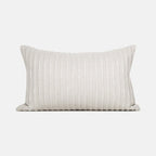ESSENCE Ivory Rib Lumbar pillow, 12 by 20 inch, ribbed ivory weave