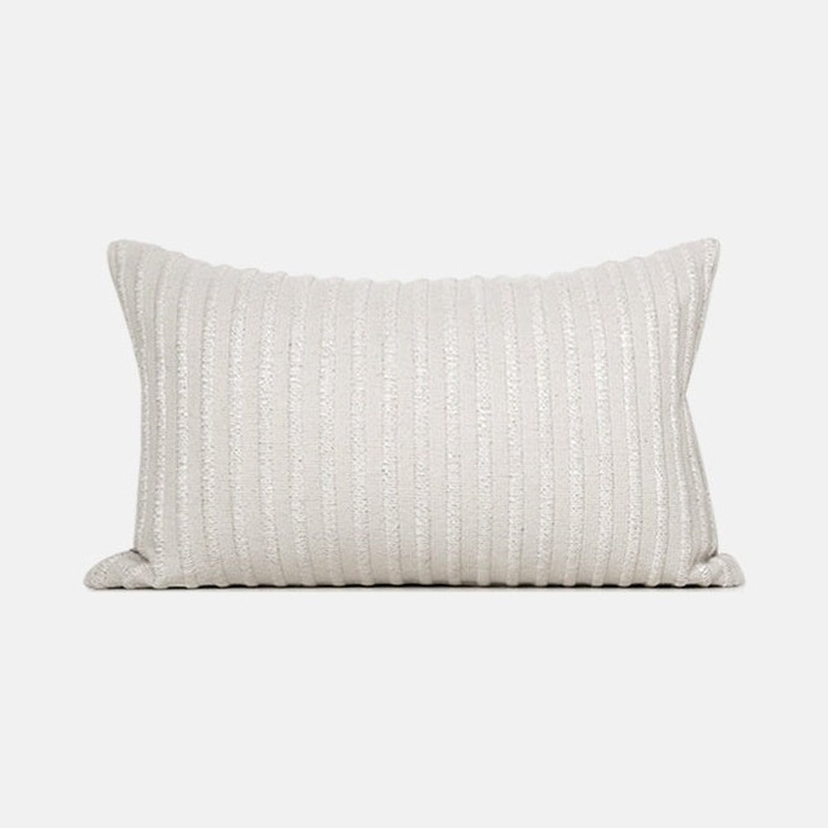 ESSENCE Ivory Rib Lumbar pillow, 12 by 20 inch, ribbed ivory weave